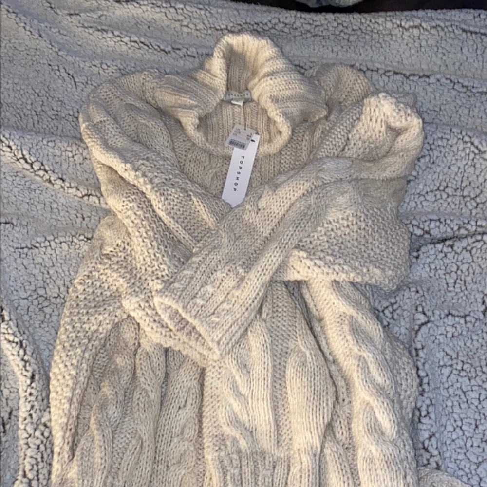 BNWT TopShop Chunky Oversized Mock Neck Sweater